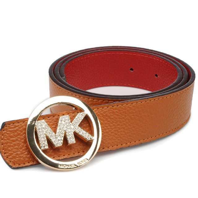 Michael Kors Logo-Medallion Leather Large Brown Belts