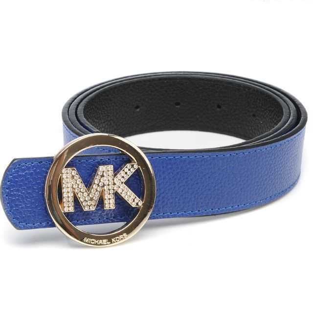 Michael Kors Logo-Medallion Leather Large Green Belts