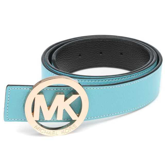Michael Kors Logo-Medallion Leather Large Green Belts