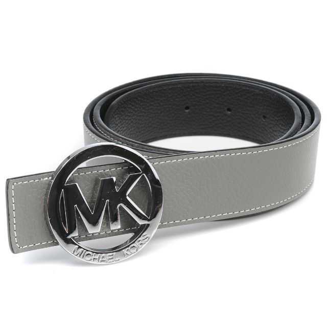 Michael Kors Logo-Medallion Leather Large Grey Belts