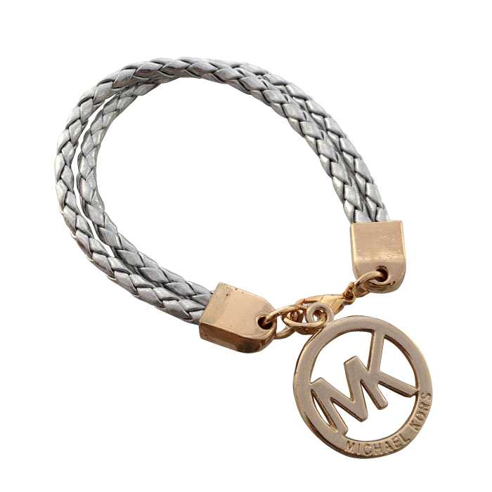 Michael Kors Braided Logo Silver Bracelets