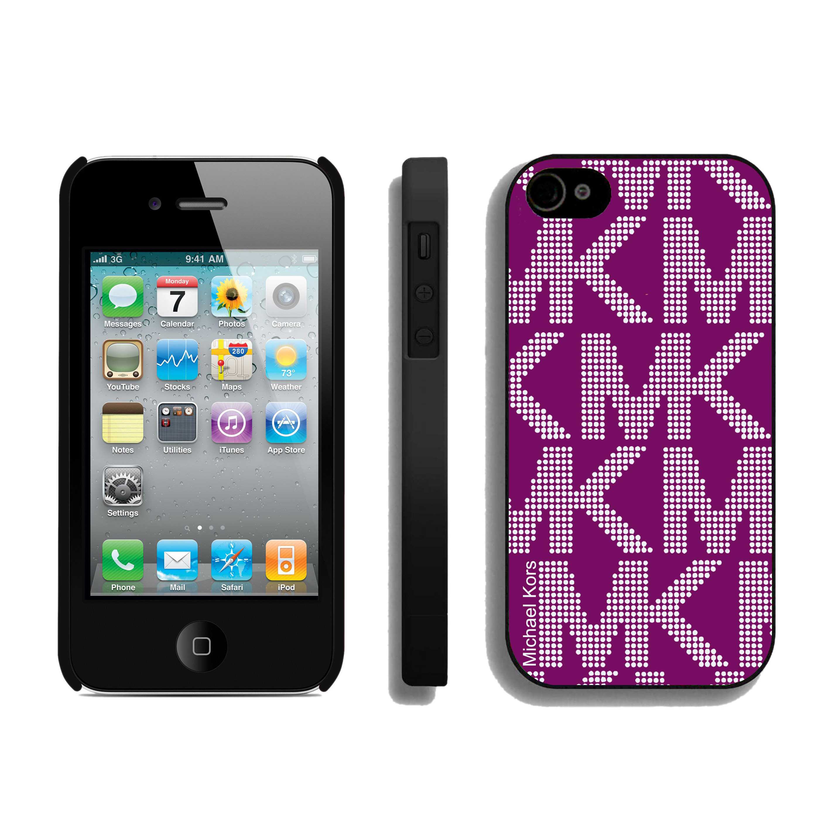 Michael Kors Big Logo Signature Purple iPhone 4 Cases