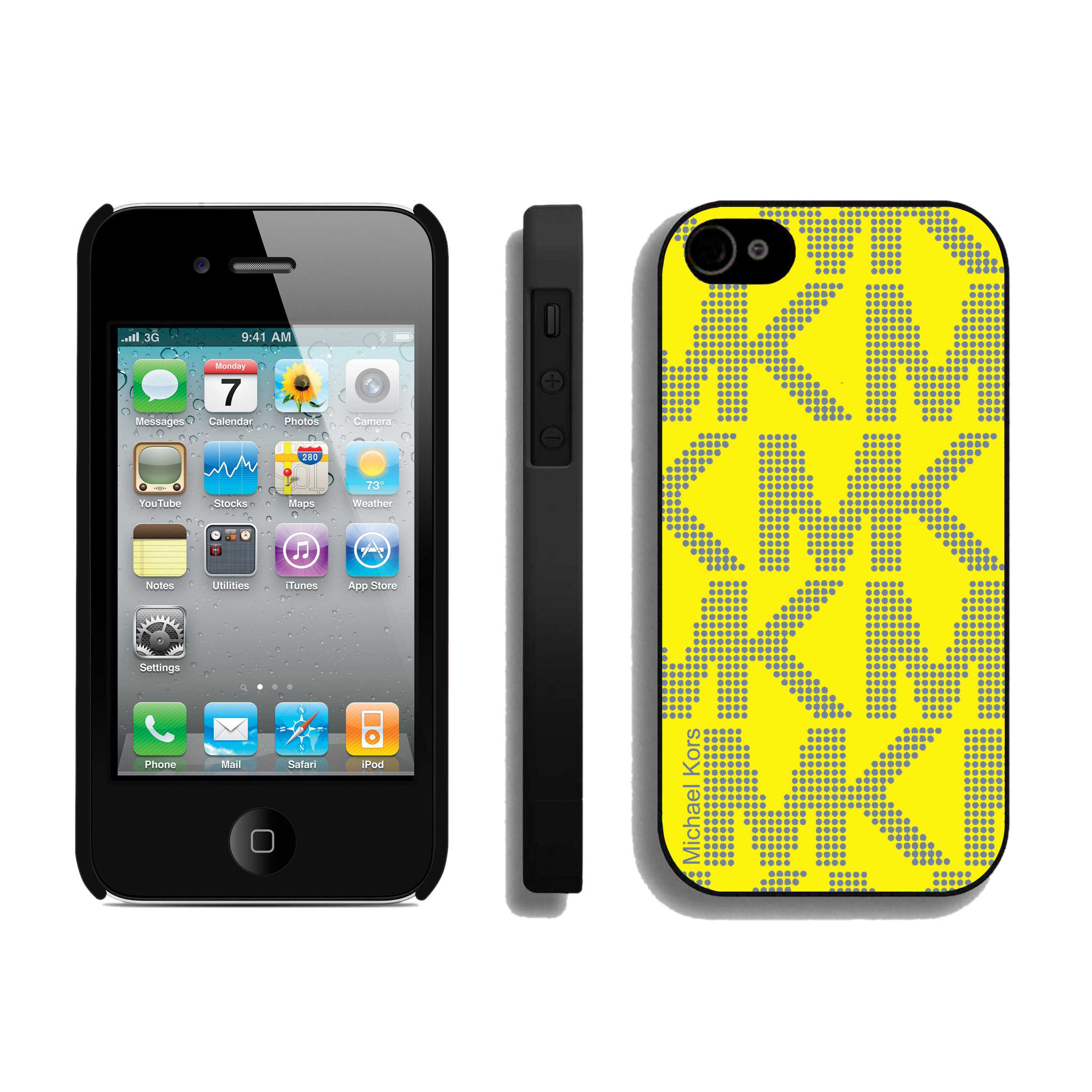 Michael Kors Big Logo Signature Yellow iPhone 4 Cases