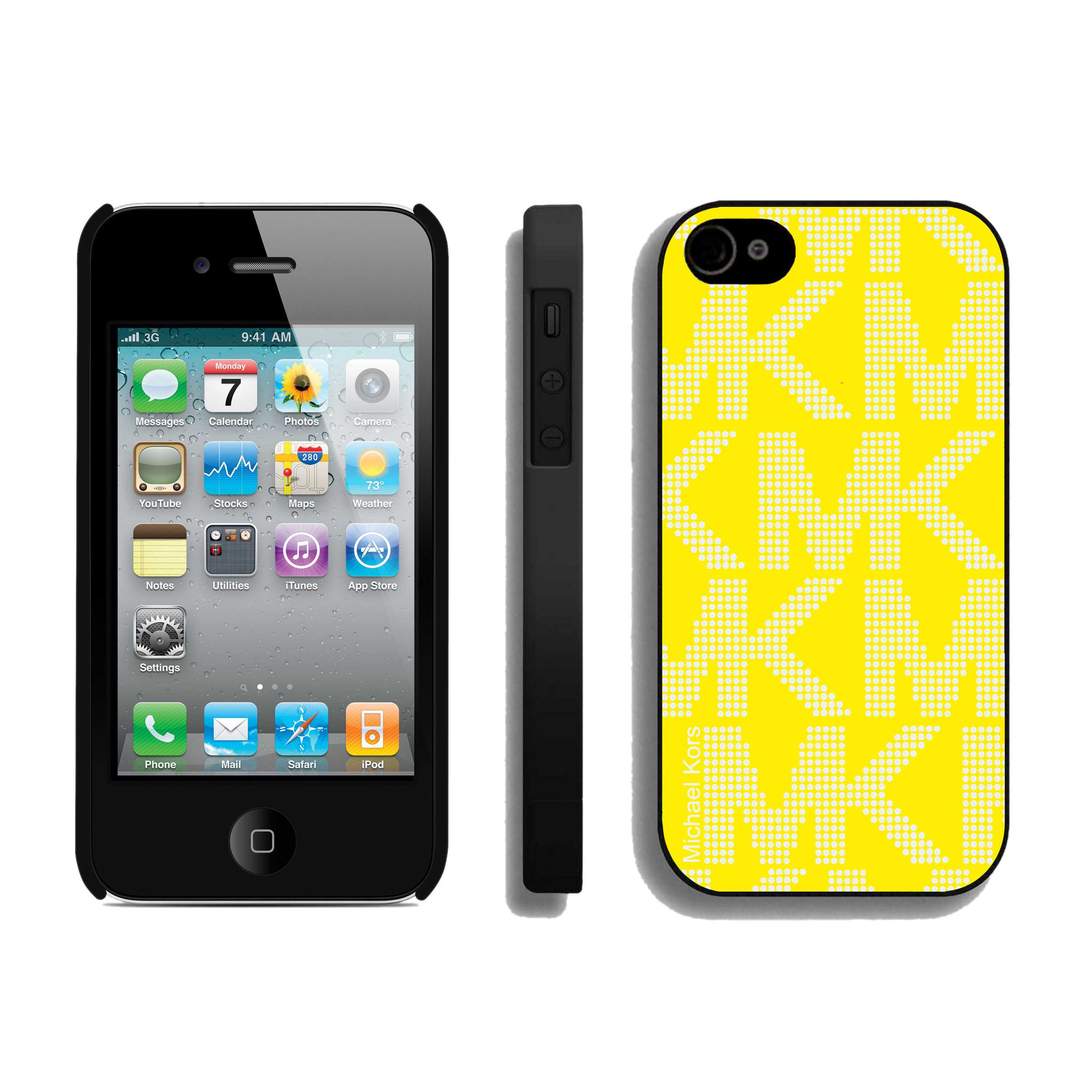 Michael Kors Big Logo Signature Yellow iPhone 4 Cases