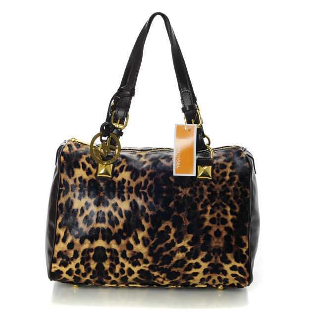 Michael Kors Leopard Continental Large Brown Shoulder Bags