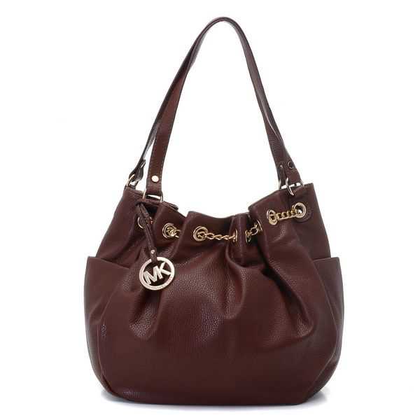 Michael Kors Chain Ring Large Coffee Shoulder Bags