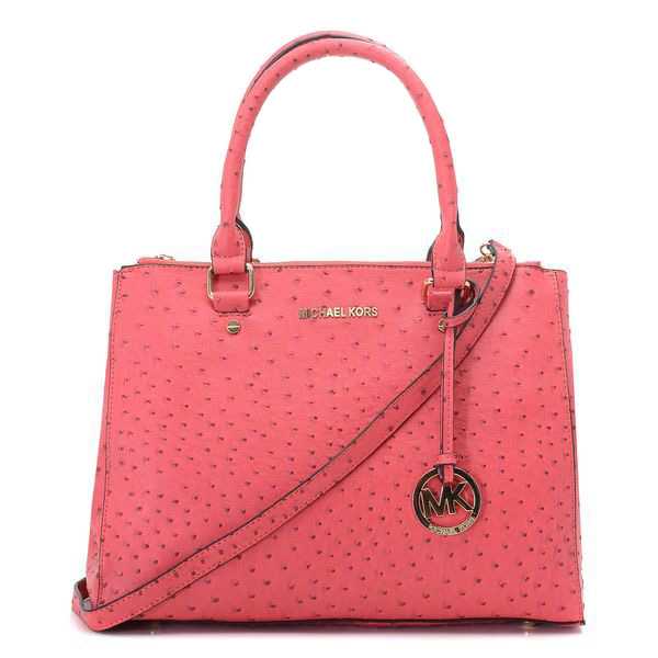 Michael Kors Ostrich-Embossed Large Pink Totes