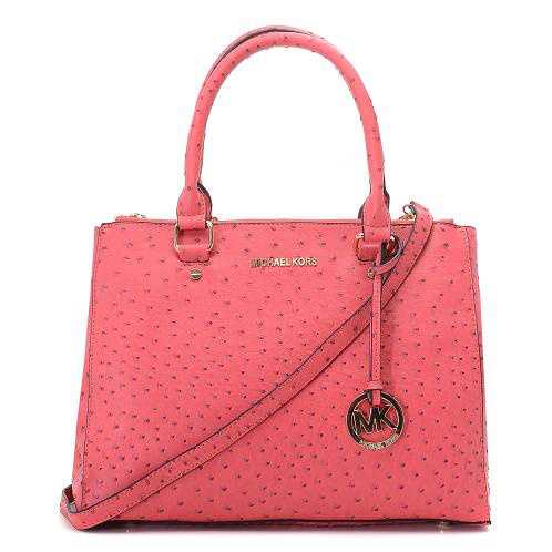 Michael Kors Ostrich-Embossed Large Pink Totes